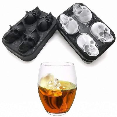 China Viable Customize Skull Ice Cube Tray Silicone Mold Whiskey Ball Maker Mold for sale