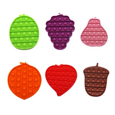 China Sensory Math Fruit Shapes School Children Kid Noise Bubble Solid Color Relief Education Toy juguetes desestresantes for sale