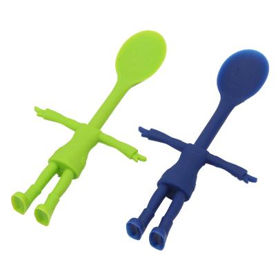 China Dongguan Folk Silicone Factory Youle OEM Brand Viable Spoon For Baby Toys Games Makeup Kitchen Tableware for sale