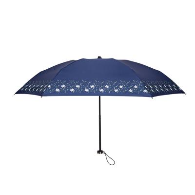 China Small Minimalist Flowers Lightweight Sun And Rain Umbrellas With UV Protection For Ladies for sale