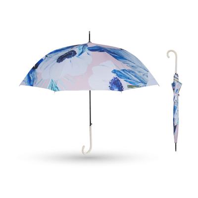 China Uv Protection Windproof Minimalist Fiberglass Women Straight Umbrella for sale