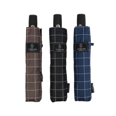 China Minimalist Japanese Plaid 27 Inch Umbrella Travel Automatic Folding Open Narrow Umbrella For Men for sale