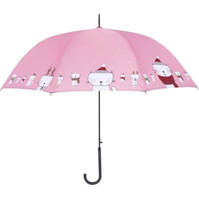 China High Quality Cheap Cartoon Minimalist Cat Straight Umbrella Cute Christmas Gift for sale