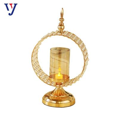 China Luxury Wedding Home Decoration Pillar Maker Candlestick Set Candle Holder With Glass Cup for sale