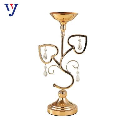 China Home Metal Flower Hot Sale Gold Silver Event Wedding Long Candle Holder for sale