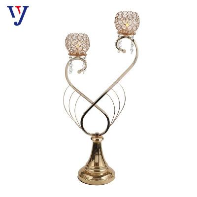 China European style candlestick home decoration double elbow candlestick two end metallization ornament creative household crafts for sale