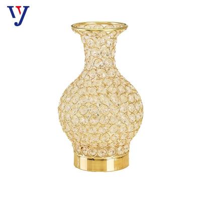 China Minimalist European luxury metal open creative pieces of home furnishings wedding decoration props crystal vases for sale