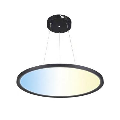 China D500MM 42W Industrial LED CCT 3000-6000K Curve Industrial Smart Suspension Lamp Ultra Slim Round CCT Panel Light for sale