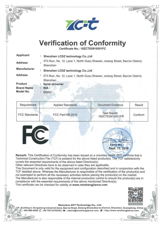 FCC - Shenzhen Lcdz Technology Co., Ltd.