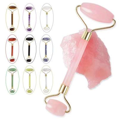 China Hot Selling High Quality Natural Massage Gua Sha Kit For Skin Care Of Rose Quartz Jade Face Facial Roller for sale