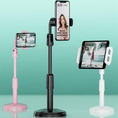 China 360 Degree Rotating Live Broadcast Stand Desktop Stand Live Web Lesson Telescopic Disc Invisible Mobile Phone Holder Lazy Artifact for sale