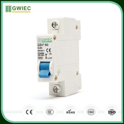 China High Breaking Capacity GWIEC Mini Type 1 Pole Electronic Miniature Circuit Breaker Promotional Product for sale