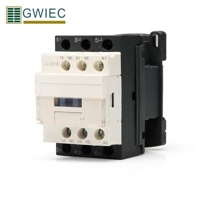 China To Make GWIEC Chinese Supplier Lc1-D18 Cheap Harga Kontaktor 1 Phase AC Electrical Contactor for sale