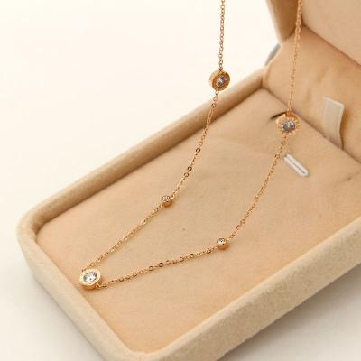 China 2022 New Fashion Women Necklace Stainless Steel Environmental Friendly Necklaces With Roman Numeral Luxury Women Wedding Jewelry Necklaces N096 for sale