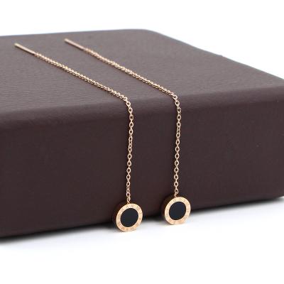 China Simple CLASSIC Vintage Ear Line Long Chain Earrings For Women Rose Gold Color Jewelry Fashion Long Drop Earrings Jewelry E209 for sale