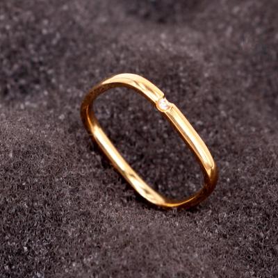 China 2022 Casual/Sports New Stainless Steel Jewelry Hot Selling Square Shape Crystal Ring For Love Woman Ring Party Gift Wholesale R213 for sale