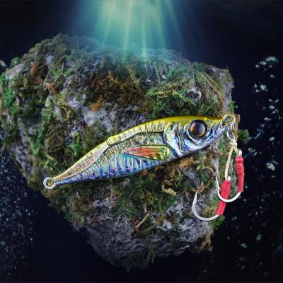 China Vivid Fish Action 7g 10g 21g 40g 60g 3D Printing Fishing Lure Metal Swimming Bait Lead Fish Slow Throwing Jigs for sale