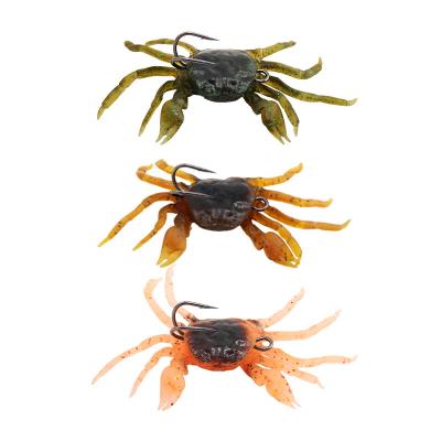 China Soft Silicone Fishing Lures PVC 3D Simulation Artificial Crab Sea Fishing Soft Bait Wobblers 130mm/34g/Bionic Sinking Double Hook Tackle for sale