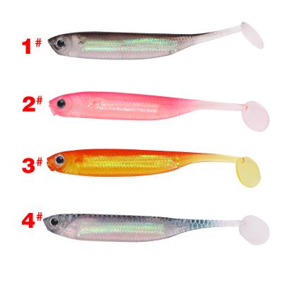 China New Style 5PC/Bag Silicone 7cm Soft Worm Bait Carp Soft Bait T Tail Soft Baits for sale