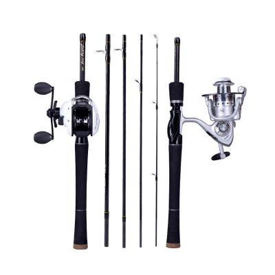 China Goture Carbon Ring Fishing Rod High Carbon Guide 5 Sections Travel Lure Rods Carbon Fiber Fishing Rod for sale