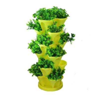 China American Style Stackable Planter, Vertical Garden Pots, Indoor Outdoor Garden Tower 5 Tier Strawberry Planter for Growing Herbs Flowers for sale