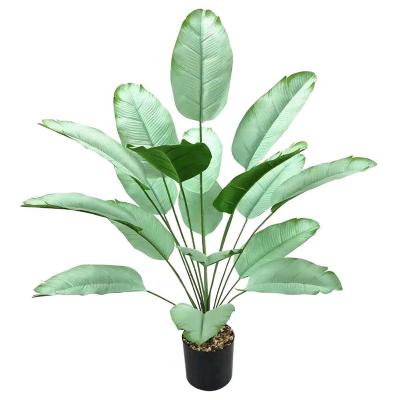 China Large Palm Leaf Plants Fern Green Bushes Shrubs Greenery Plastic Artificial Tropical Faux Monstera Banana Leaf Plants for sale