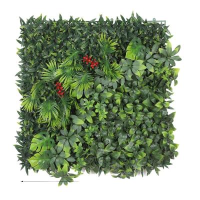 China Plastic Boxwood Panels Grass Backdrop Wall , Greenery Wall UV Protected Backdrop For Outdoor Garden Fence Privacy Screen for sale