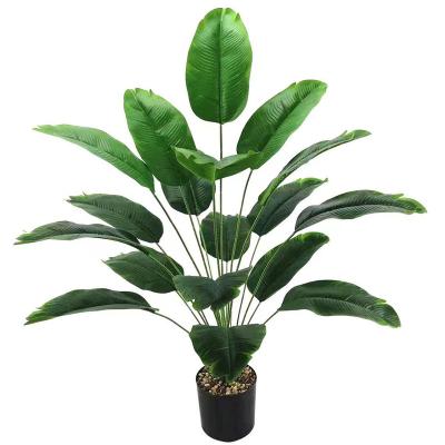 China Large Palm Leaf Fern Fake Green Bushes Monstera Banana Tree Fake Plants Artificial Tropical Turtle Plastic Fake Leaf for sale