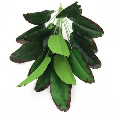 China Plastic Artificial Tree Banana Leaf Plant Faux Plants With 10 Realistic Green Leaves for sale