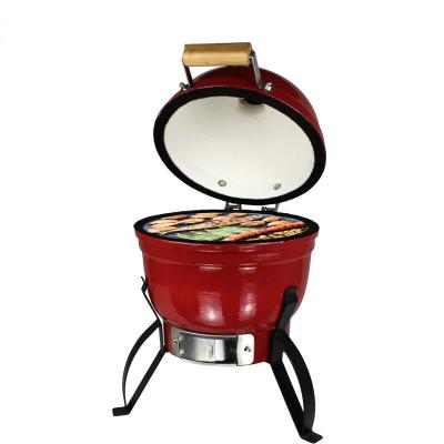 China 13Inch Height Outdoor Picnic Export Chicken Rotisserie Charcoal Grill Multifunctional Portable Ceramic BBQ Grill Adjustable Portable BBQ Rotisserie for sale