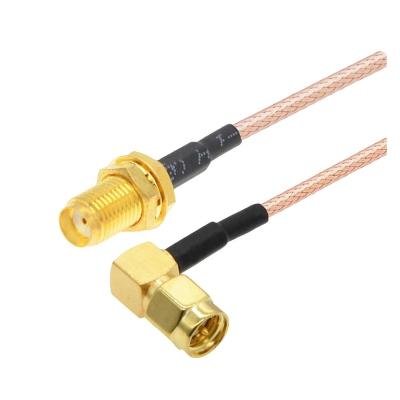 China Automobile Male Right Angle to Female RF Coax Pigtail RG 316 Connector Adapter WI FI Antenna Extension Jumper Cable for sale