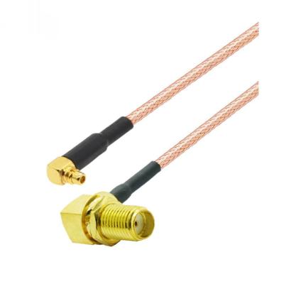 China Motorcycle MMCX Pigtail Cable Right Angle MMCX Male to Female Right Angle Plug RG316 Pigtail RF Coaxial Extension Cable Wholesales for sale