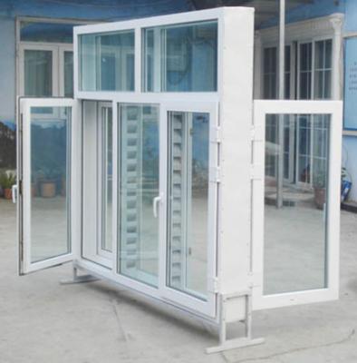 China American Style Folding Screen Window In Wood Color House Window With Aluminum Blind Glass Shade Window for sale