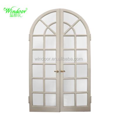 China Swing Coated PVC Casement Glass Window With Arch Top for sale