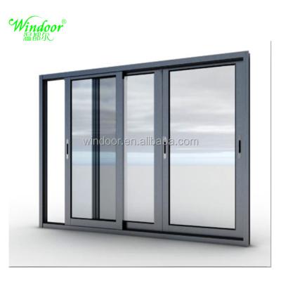 China Sliding Aluminum Profile Tempered Glass Sliding Windows With Fly Screen Sliding Windows for sale