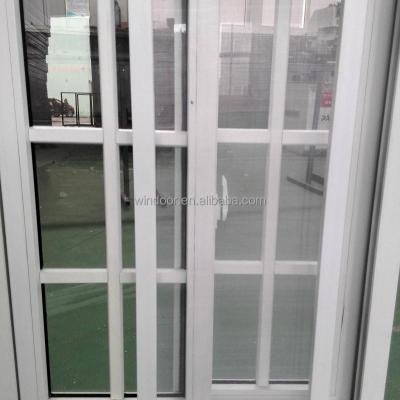 China Sliding Locked Half Moon PVC Sliding Window Insert Frosted Glass / Tint PVC Glass / Clear Glass Sliding Window for sale