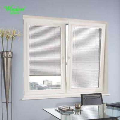 China Folding Aluminum Screen Window With Glass Blind 5mm Double Sliding / Swing Type / Awning Aluminum Window With Blinds for sale