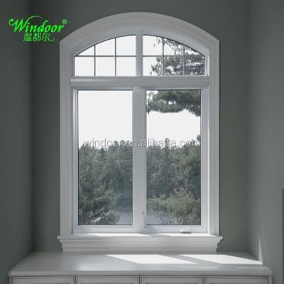 China Swing Thermal Insulated Arch Window Tilt And Rotate Aluminum Window With Grille for sale