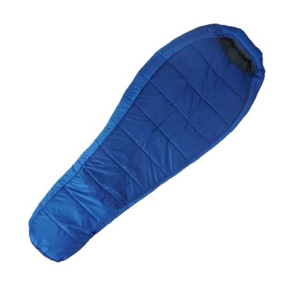 China Mummy Solid Color Easy Storage Wear-Resistant Blue Waterproof Mummy Sleeping Bag For Camping for sale