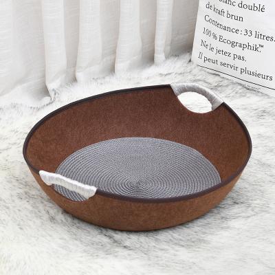 China Breathable Fashion Cat Hole Felt Pet Room Luxury Warm Felt Washable Nest for sale