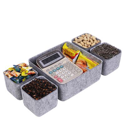 China 5pcs Viable Ruled Storage Bins Desk Drawer Organizers For Home Office Buffet Candy Organize Boxes for sale