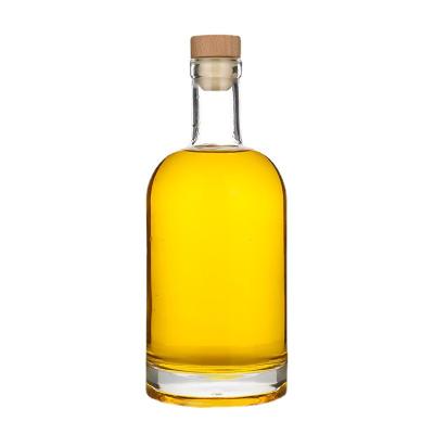 China Beverage Wholesale Whiskey Bottle 200ml 375ml 700ml 750ml Nordic Empty Rum Whisky Vodka Spirit Glass Liquor Bottle with Cork for sale