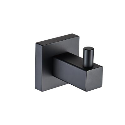 China Viable Modern Matte Black Brass Robe Hook Stainless Steel RVS INOX Robe Hook Towel Coat Modern Brass Toilet Bathroom Accessories for sale