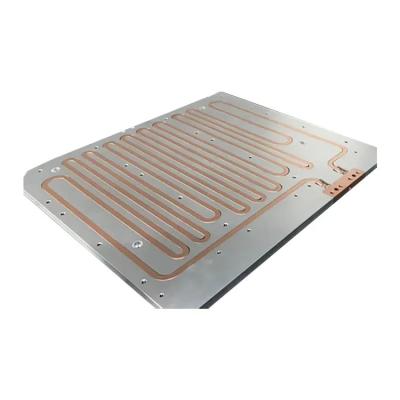 China IGBT Cooling Aluminium Heatsink Liquid Cooled Cold Plates With Copper Pipe for sale