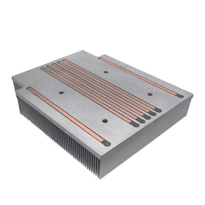 China 100mm Custom OEM Heatsink com tubo de calor soldado com pinça de alumínio à venda