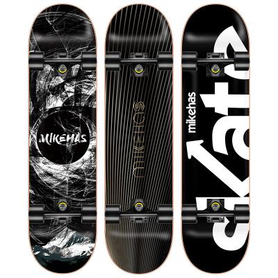 China Custom Wooden Skateboard Wheels Double Patinetas De White Wheels Professional Wooden Youth Kids Girl Skateboard Skate Board For Adults Boys for sale