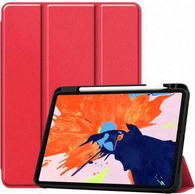 China Auto Triple Sleep / Wake Stand PU Leather Smart Cover Tablet Case With Pencil Holder For iPad Pro 12.9 2020/2018 for sale