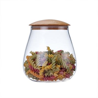 China Custom Large Food Kitchen Transparent Airtight Storage Glass Jar For Spices for sale