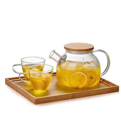 China China Sustainable Hot Selling Nice Glass Teapot And Tea Cups Set for sale