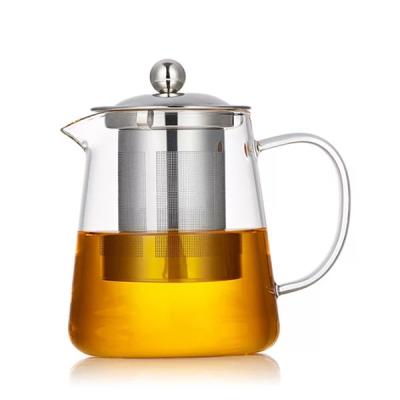 China Eco-Friendly Transparent Heat Resistant Glass Teapot Sustainable With Infuser for sale